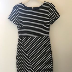 Classic Navy & White Striped Tahari Dress